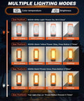 Lighting modes for Beefed Up 12000mAh Portable Camping Light With Stand, showing different brightness levels and color temperatures.