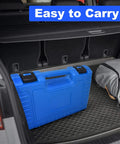 Camshaft Holding Tool Kit with Tension Tool in blue case placed in car trunk, easy to carry, for Ford 3.5L & 3.7L 4V Engines