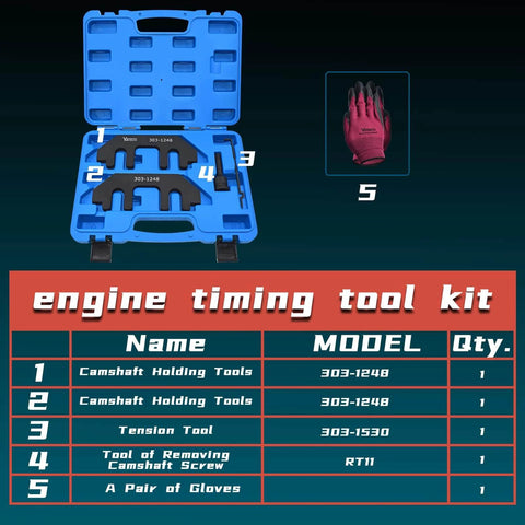 Camshaft Holding Tool Kit with Tension Tool, Timing Alignment Holder Tool Compatible with Ford 3.5L & 3.7L 4V Engines