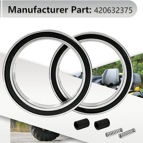 One Way Clutch Bearing Kit For Can Am Outlander And Maverick UTVs Fits 330 400 500 570 650 800 1000R 800R 1000R Commander Renegade Max Models Easy Install Smooth Engagement Durable Replacement product image with 2 ball bearings, springs, and retaining rings.