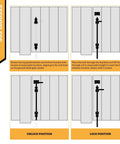 Installation diagram for 18 Inch Heavy Duty Cane Bolt Drop Rod For Gates And Fences Ground Latch, black finish.