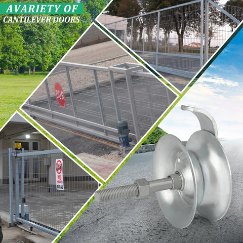 Sliding Gate Rollers 5 Inch Galvanized Steel Pipe Track Rollers For 1 5 Eighths Inch Gate Frames Pack Of 2 Durable Pressed Steel Construction