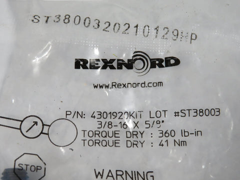 Cap Screw Kit 3/8-16 x 5/8 Carbon Steel with Nuts Bolts Rods and Washers for Machinery and Industrial Use Rexnord 4301920KIT packaging