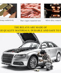 Mechanic using 2-Pack G8HL-H71 4-Pin Car AC Relay With Waterproof Sealed Housing for auto maintenance on a silver car.