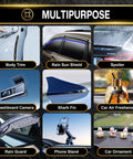Collage of automotive uses for Heavy Duty Double Sided Tape For Cars Removable Traceless Nano Tape For Rear Spoiler Wing And Rain Guard Side Mirror Rain Guard Dashcam Securing Interior And Exterior Car Accessories 1.18 Inch By 16.4 Feet