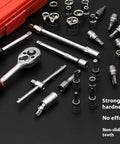 46-Piece Car, Bike And Motorcycle Repair Tool Set Pro-Grade, Heavy-Duty Home DIY Kit With Heat-Treated Chromium-Vanadium Steel