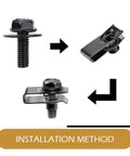 Installation method of 20 Piece Car Body Bolt And U Nut Clamp Kit For Universal Car Fit with Metal Engine Fender Fasteners