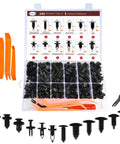 Go-To 240-Piece Car Bumper Retainer Clips Kit With Auto Plastic Rivets And Push Fasteners, 12 sizes shown in case