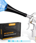 Powerful dry air car cleaning gun delivers fast interior detailing, shown with brass fittings and MNPT connector, side view.