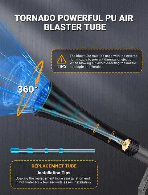Tornado powerful dry air car cleaning gun delivers fast interior detailing by blasting dust and debris with high velocity air