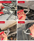 Car Clip Pliers For Auto Fasteners with red handles used in engine, chassis, bumpers, and fenders for panel clip removal.