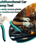 All In One Car Clip Pliers And Disassembly Tool For Fastener Removal Hassle Free Panel Access Trim Clips Rivets Without Damage Ideal For Interior And Exterior Car Trim Repair 2025 Model shown with car engine