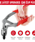 Car Clip Pliers For Auto Fasteners With Built In Spring And Easy Lever For Quick No Fuss Damage Free Removal Of Panel Clips And Plastic Fasteners In Automotive Repairs Professional Tool with red handles