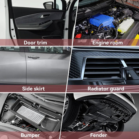 2080Pcs Car Retainer Clips And Fasteners Kit With 33 Universal Sizes Nylon Bumper And Fender Rivets Door Panel Clips Plastic Rivets 10 Cable Ties And Removal Tool For Toyota Ford Benz And More shown in various car parts like door trim and engine room