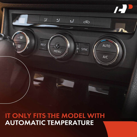 HVAC system controls in a vehicle dashboard showing automatic temperature settings