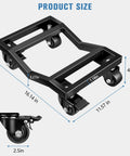 Car dolly set of 4 with heavy duty iron frame, 6000 lb total capacity wheel dollies, V shaped design, nylon casters, product dimensions