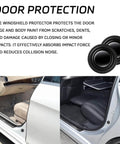 Car Door Shock Absorber Kit With Silicone Edge Guards And Anti Slam Cushions, Universal Buffer Silencers installed on vehicle doors.