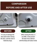 Comparison of before and after using 10 Pack Car Door Shock Absorber Cushions, Rubber Door Damper Pads for Quiet Close.