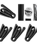 4 Pack Car Door Shock Absorbers With Force-Dissipating Arm Upgrade, black latch contact protectors for noise reduction, installed view