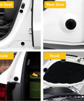Car Door Shock Absorbing Gasket 20 Pack with Silicone Pads 1.18 Inch Door Buffer Silencers installed on car door, trunk, and hood.