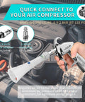 Powerful tornado dry cleaning gun blasts dirt and dust from car interiors with a brass adjustable air flow nozzle