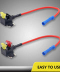 12V Car Add A Circuit Fuse Tap Adapter With ACN Blade Dual Slot Low Profile Mini Fuse Holder Pack Of 10 With Ten 10A And Ten 20A Fuses