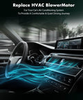Interior of a car showcasing air conditioning system in action, promoting an HVAC blower motor replacement for optimized performance.
