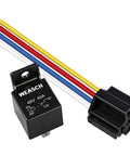 2 Pack 48V 40A Car Relay Harness With 4 Pin SPST, automotive relay and harness sockets with colored wires, heavy duty