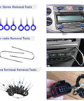 352-Piece Auto Trim Removal Tool Kit For Cars Trucks And More With Pry Tools Door Panel Clips Remover Pro Grade Fastener Retainer Tool Set Car Interior Trim Removal Set With Blue Handles showing car stereo and wire removal tools