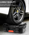 Hard Case For Avata 2 Drone Combo Waterproof Travel Case Fits DJI Goggles 3 RC Motion 3 under car tire showing durability
