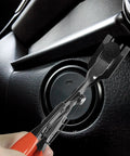 Auto Clip Pliers Set And Fastener Remover Kit For Car Trim 3 Piece with storage bag shown removing dashboard fastener