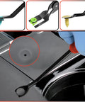 Close-up of Auto Clip Pliers Set And Fastener Remover Kit for Car Trim, showing usage on plastic fasteners.