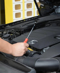 Using All In One 5 Piece Car Trim Removal Tool Kit With Upholstery Tools Auto Clip Pry Tool on car engine area