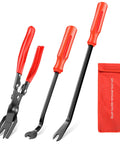 Heavy Duty Pro Grade Car Upholstery Clip Pliers Set And Fastener Remover Kit With Storage Bag For Dash Panels And Interior Trim Replacement In Auto Body And Car Interior Repair GOOACC in red with three tools and storage bag