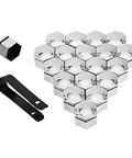 20 Pcs Universal Car Wheel Nut Caps And Auto Hub Screw Covers 17mm 19mm 21mm Sizes with removal tool, rust-proof plastic