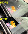 Car windscreen before and after using Cerium Oxide Glass Polishing Solution 100 Ml Bottle With Forty Percent Cerium Oxide Fast Cut.