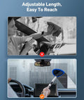 Person using Windshield Cleaning Tool With Extendable Handle And Microfiber Pad Set For Auto Glass And Car Interior Detailing