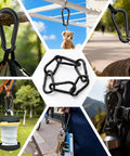 60 Pack 2.36 Inch Spring Snap Hooks Carabiners Heavy Duty Zinc Plated Steel Clips in outdoor and travel gear use scenarios