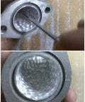 Carbide burr die-grinder bit with 1/4 in shank; long cylindrical head, close-up view