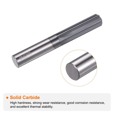 Carbide Chucking Reamer 0.38 Inch Diameter Straight Flute Straight Shank For Metal Lathe CNC Machining Centers Pro Grade Precision Finish Long Tool Life Black Harfington