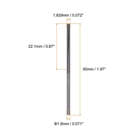 Pro Grade Carbide Chucking Reamer 0.072 Inch 1.829 Millimeter Diameter With Straight Flute And Straight Shank For Metalworking