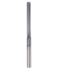Carbide Chucking Reamer Pro Grade 0.127 Inch Diameter With 3.226 mm Cutting Diameter And 25 mm Cutting Length For Metalworking Lathes CNC Machining Centers Straight Flute Straight Shank Black Tool front view