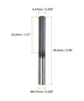 Carbide Chucking Reamer 0.255 Inch Diameter 6.47mm Straight Flute Straight Shank For Metal Lathes CNC Machining Centers Black HARFINGTON