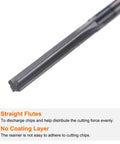 Close-up of Carbide Chucking Reamer Pro Grade 0.127 Inch Diameter with straight flutes and no coating, visible features.