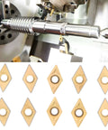 Carbide Milling Inserts 10 Pack for CNC Lathe DCMT070204 Two Point Three Eight Millimeters Thick Turning Inserts Replacement Cutting Tools for SDJCR L110 1212 H07 Tool Holders Precision CNC Machining Accessories with CNC lathe setup