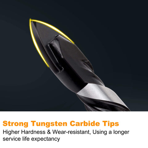 Close-up of Carbide Masonry Drill Bit Set 1/8 to 1/2 Inch For Concrete Tile Brick Cement - 10 Pack showing tungsten carbide tip