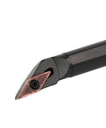 Carbide Indexable Boring Bar S16Q SVJCR11 Internal Turning Tool Holder For VCMT Inserts, visible cutting edge and insert.