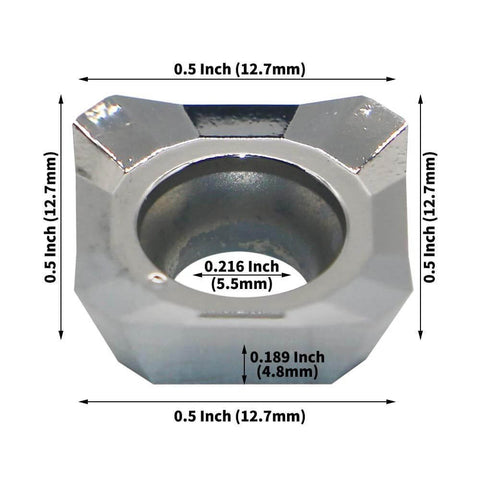 Close-up of carbide insert showing dimensions for Pro Grade 3.15 Inch Face Milling Cutter Set Aluminum KM12 80mm CNC End Milling Cutter