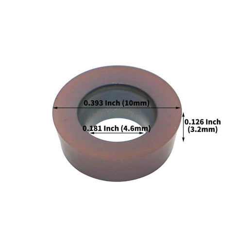 Close-up of carbide insert with dimensions visible for Pro Grade 2.5 Inch Face Milling Cutter Holder EMR 5R 63MM CNC End Milling Cutter.