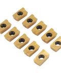 Set of 10 carbide inserts from End Mill Set With Face Mill Holder And Wrench Carbide Insert Cutter For CNC Milling Oxidation Resistant Coated Tools With High Hardness And Heat Resistance For Precise Metal Machining.